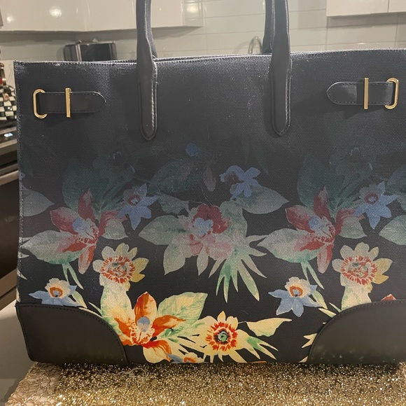 Ralph Lauren Navy and Floral Tote - Picture 5 of 14